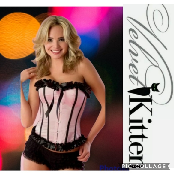 XTRA LARGE Velvet Kitten corset - Picture 1 of 9